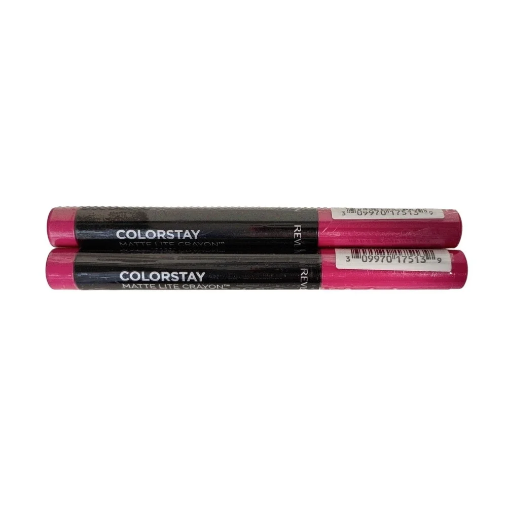 2 PACK Revlon ColorStay Matte Lite Crayon Lipstick 007 Mile High, 0.049 oz.‎ ea